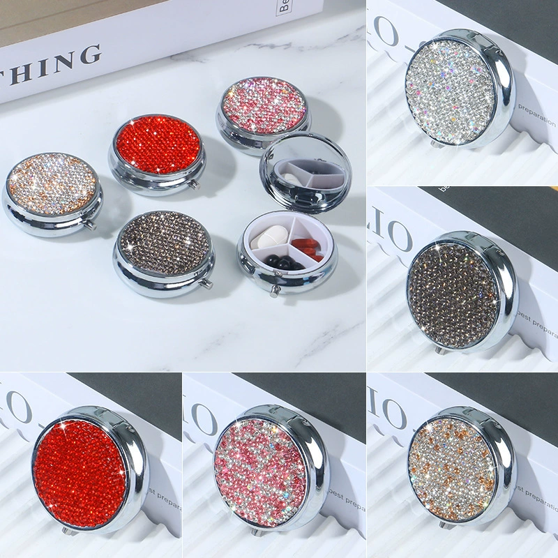 Коробка с бриллиантами круглая портативная водонепроницаемая коробка для хранения на открытом воздухе путешествия металлическая аварийная печать коробка для женщин