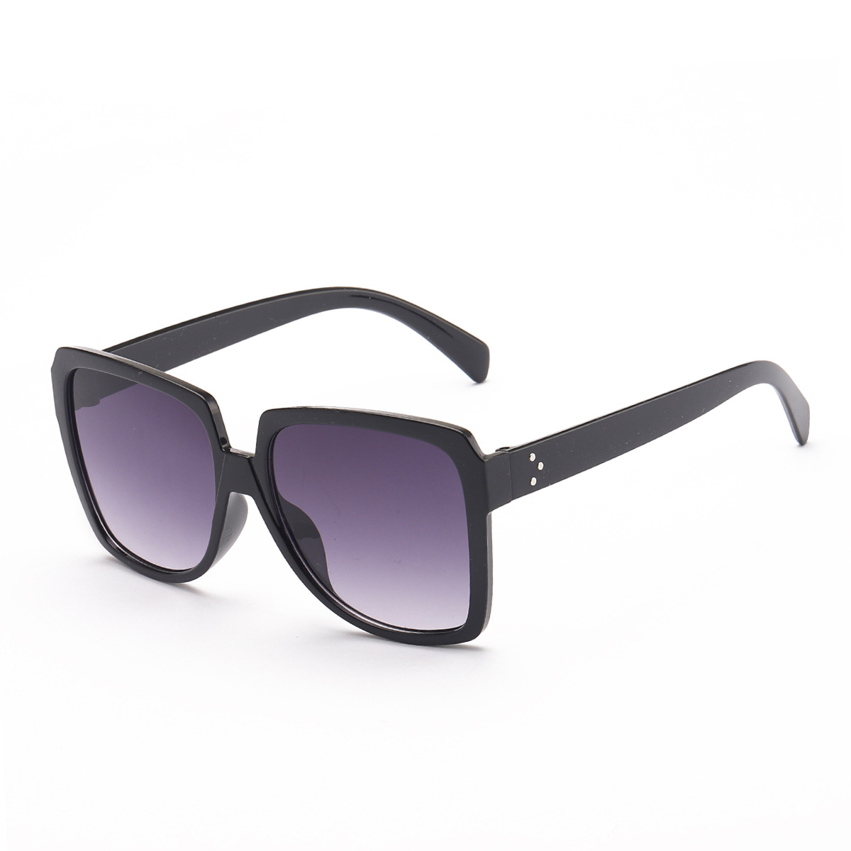 Gafas de sol transfronterizas de Europa y América de las mujeres de gran marco brillante negro liso ins gafas de sol 97079 grandes suglasses