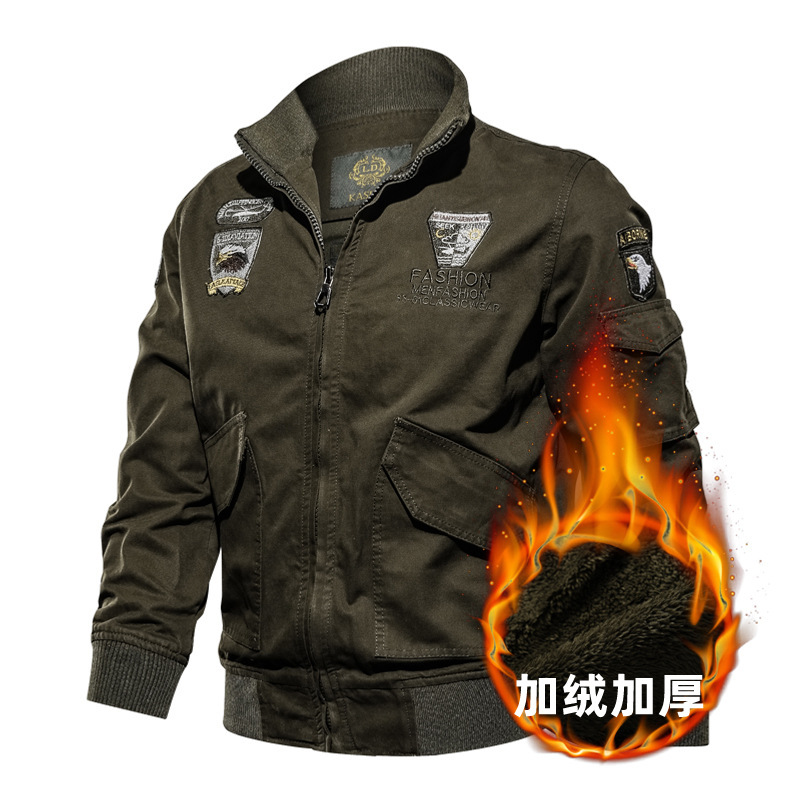 跨境亚马逊ebay wish 冬季新款加厚军工男式外套纯棉休闲夹克男式