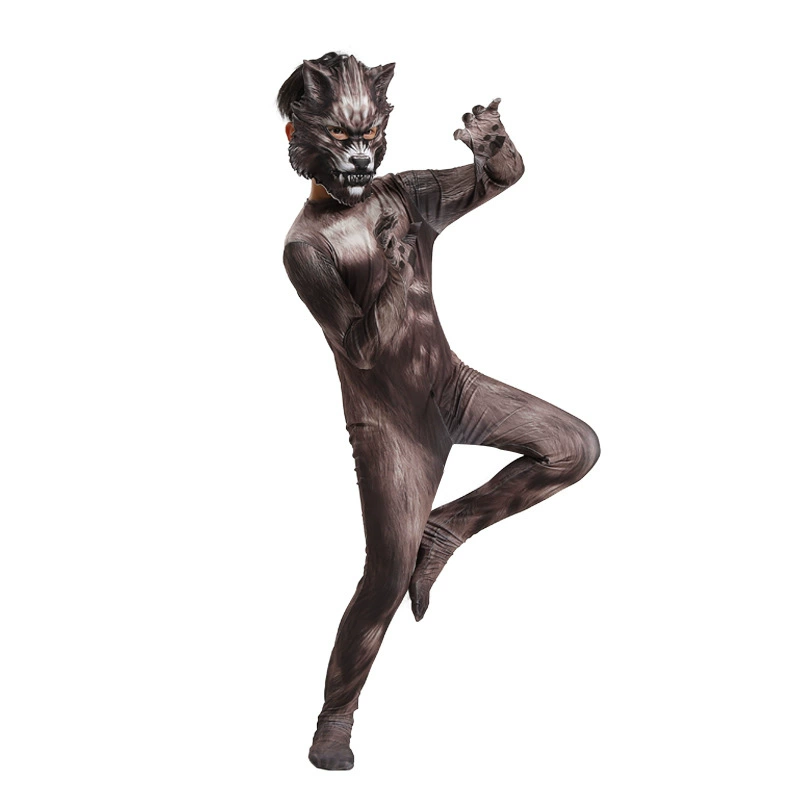 Купальник-оборотень 3D Трехмерная маска сценический костюм для выступлений Костюм животного Cos Костюм на Хэллоуин Детский мужской