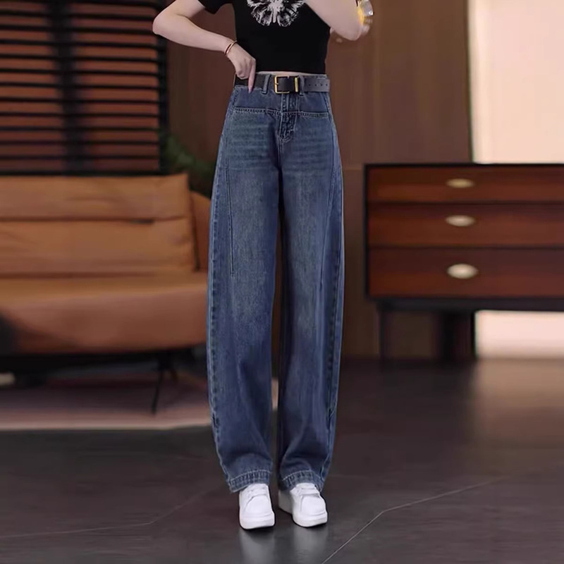 Fleece-Lined Versatile Denim Banana Pants for Women, 2025 New Fashion High-Waisted New Chinese Style Loose Wide-Leg Pants Fleece-Lined Versatile Denim Banana Pants for Women, 2025 New Fashion High-Waisted New Chinese Style Loose Wide-Leg Pants