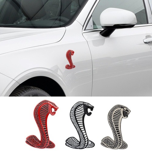 Car Metal Mustang Cobra Logo Center Badges Shelby Personality Car Sticker Decor Car Sticker Modification Rear Badges