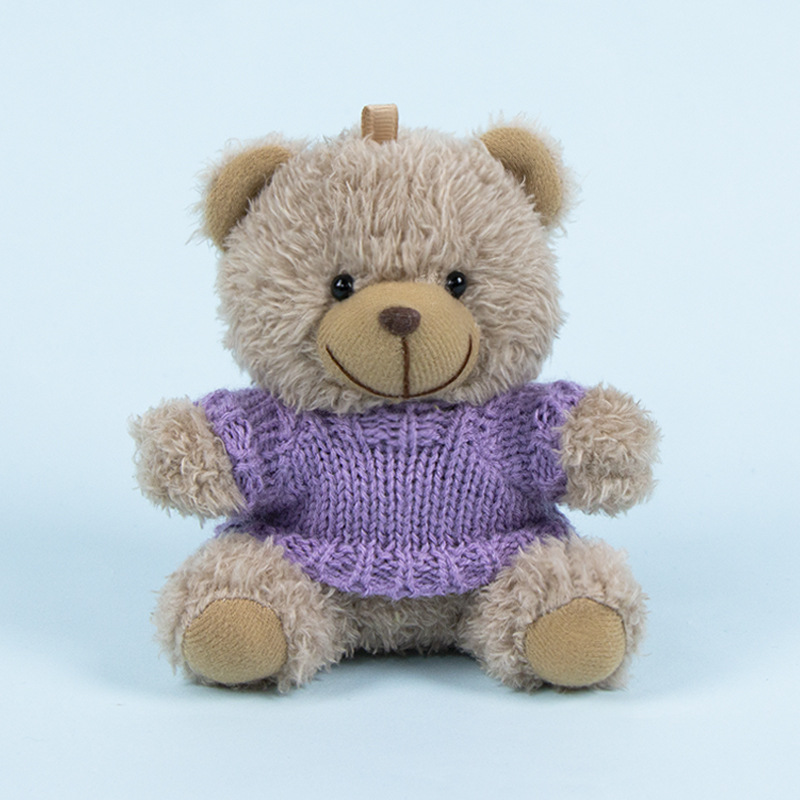 Lindo osito llavero colgante regalo creativo muñecas de peluche vestidas osito de peluche colgante de mochilas escolares para parejas