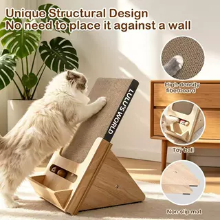 木质立式三角猫抓板家用耐磨防猫抓沙发磨爪器宠物室内猫咪抓板