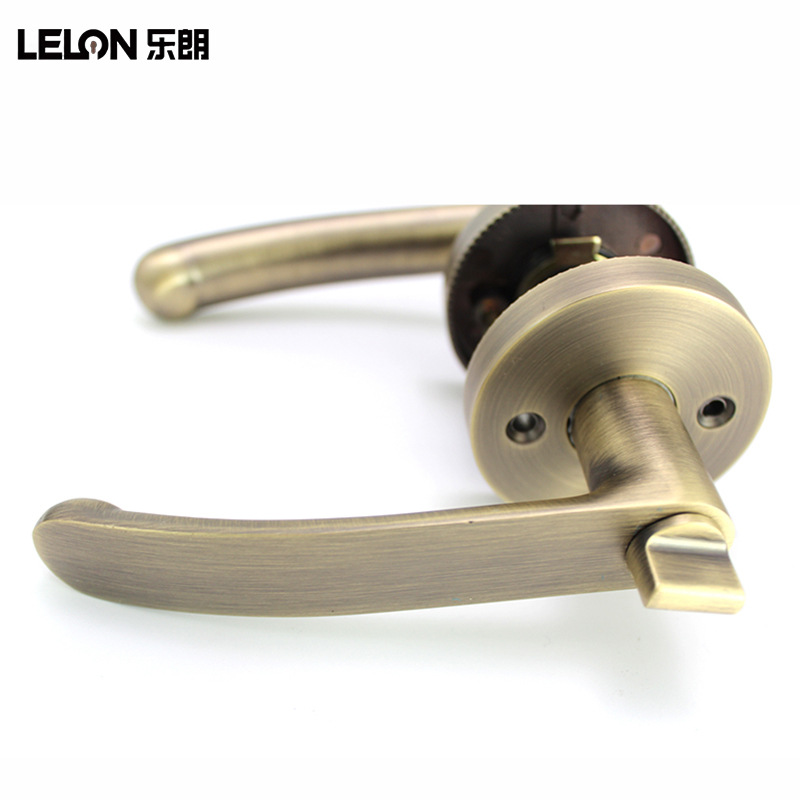Personalizado estilo americano de tres barras tipo bola de mano cerradura interior habitación general puerta de madera cerradura de lengua única cerradura de mango de baño
