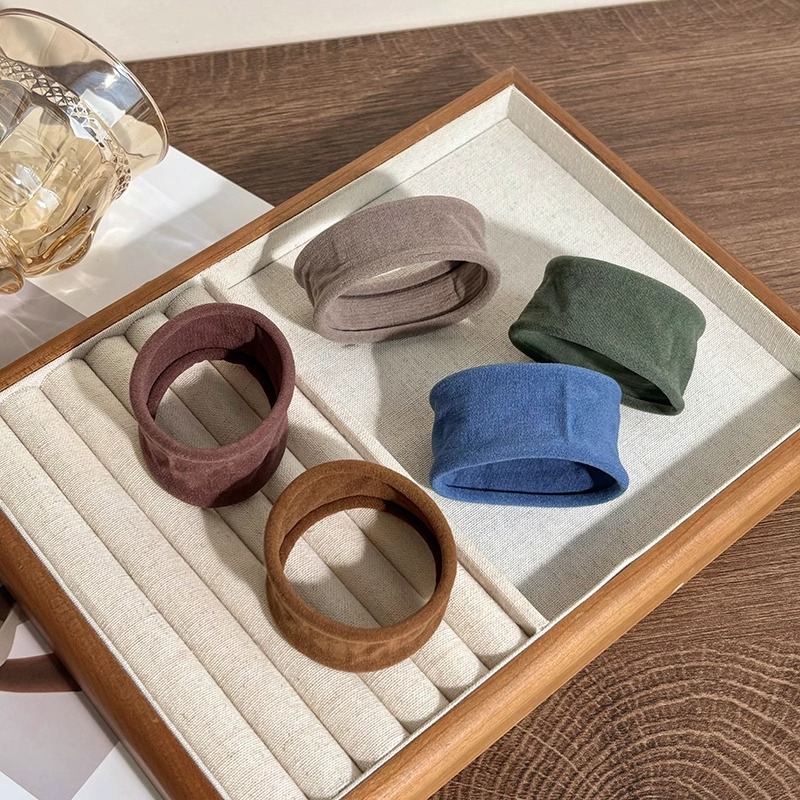 Anillo de cabello ultra ancho sin costuras jacquard de alta elasticidad duradera cuerda de cabeza para mujeres 2025 nueva piel sensación de cabello cola de caballo cubierta de cuero