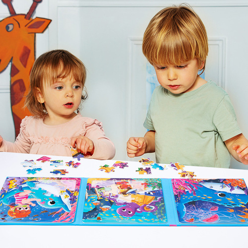 Three-in-one advanced folding puzzle book baby educational enlightenment children's educational toy