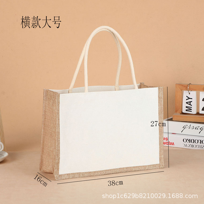 麻の袋の現物の麻の布はクリスマスの手描きの麻布の袋の空白の手提げ袋を卸売りします。|undefined