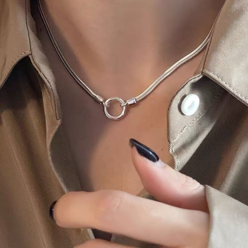 S925 シルバー韓国語バージョンシンプルなコールドスタイルネックレス女性のニッチ絶妙なペンダントビーズデイリーファッション多用途鎖骨チェーン|undefined
