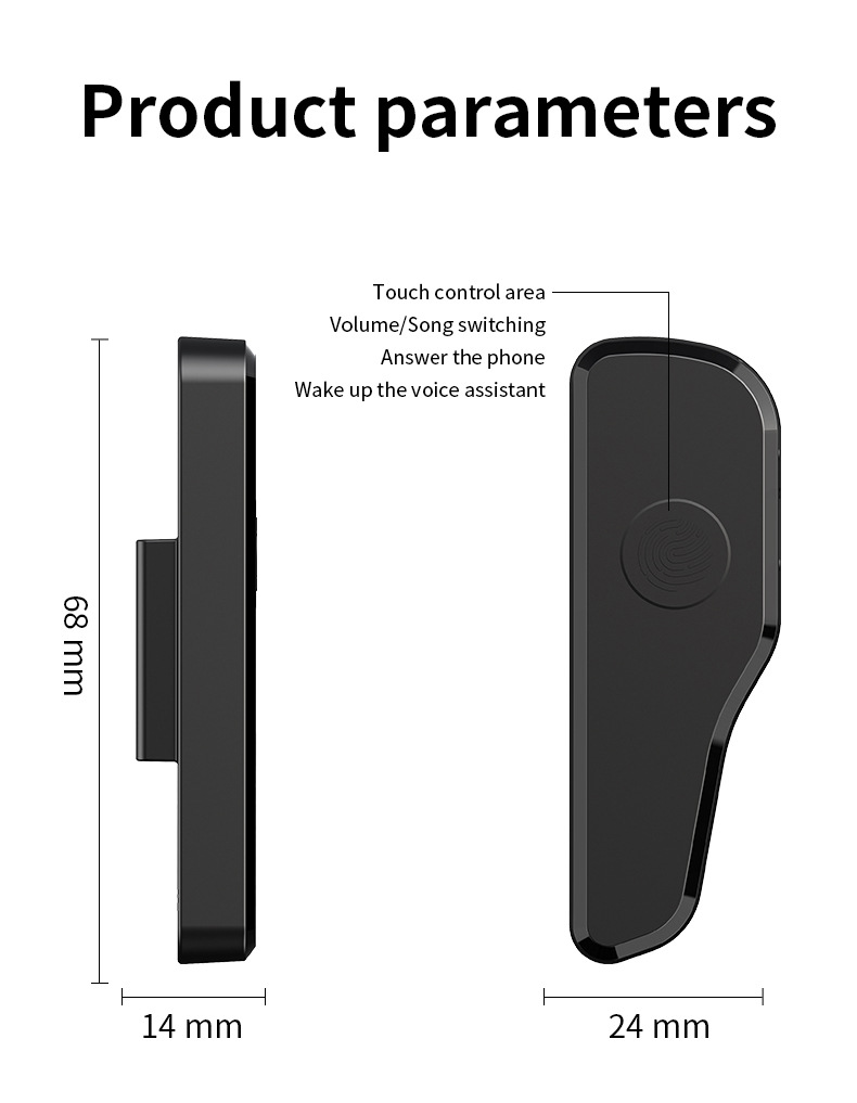 Bluetooth Smart Glasses Adapter With Touch Control And Long Battery_voghion.com