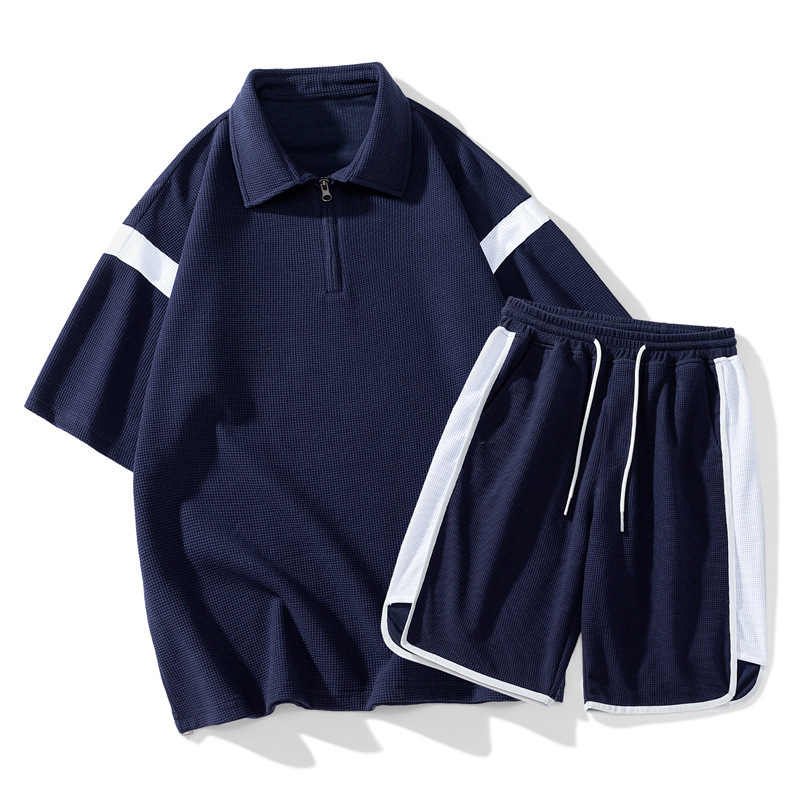 Jornada japonesa de verano casual camiseta delgada deportivo suelto moda masculina inches de cuello redondo juvenil