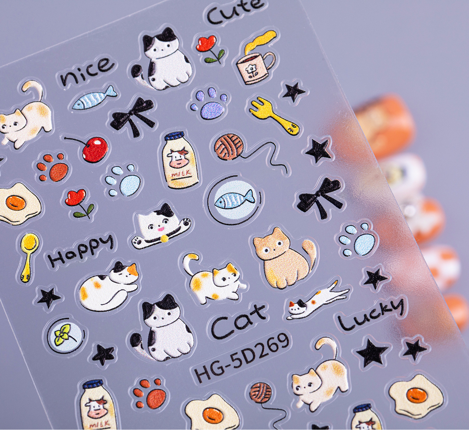 11g Weight Nail Decals  Classification of Nail Art Accessories Nail Patches Nail Supplies PET, tpu Material Animal, Cartoon Pattern Cute Style Cute Animal Cartoon PET Tpu Nail Patches 5
