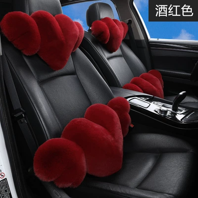 pillow car neck pillow | Headrest - wine-red-love-headrest