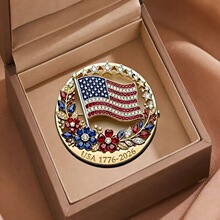 跨境复古百搭胸针美国国旗百年纪念胸花礼服西装固定别针配饰