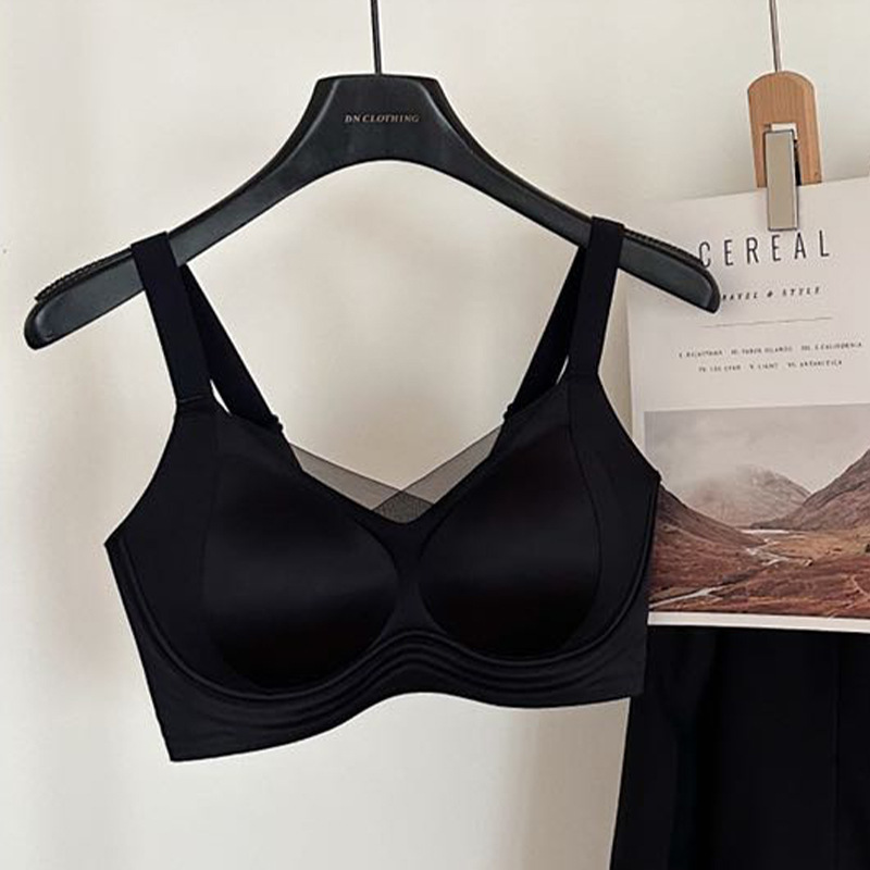 2205 # Ropa interior de mantenimiento de camelia mujeres reunida, tira, antiflacidez, taza fija, sujetador de malla de satén de lujo ligero