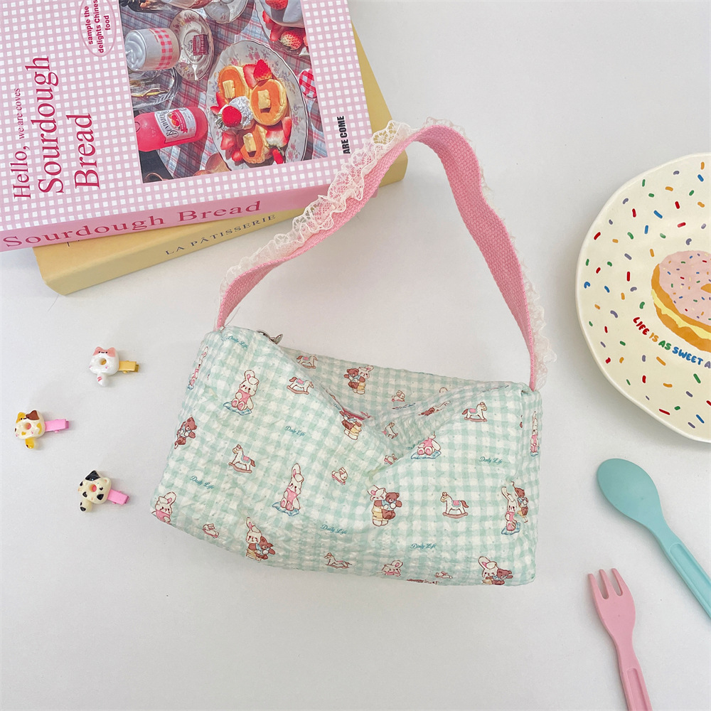 Cartoon Prägetasche Aus Spitze Damen Canvas Schultertasche_voghion.com
