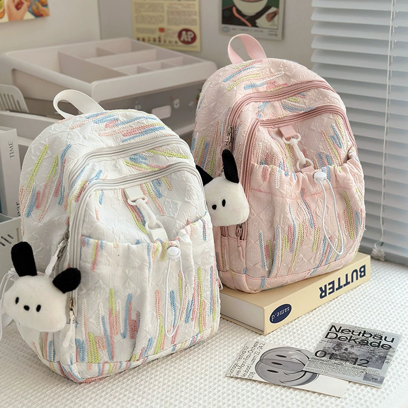 High quality fresh backpack, small design capacious school bag for leisure, for students