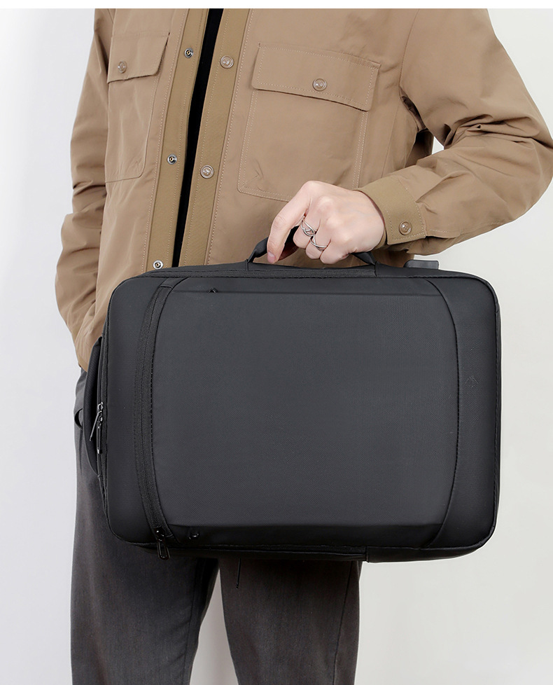 Men's backpack for business, leisure and commuting, multi-functional large-capacity computer backpack with USB leather film undefined