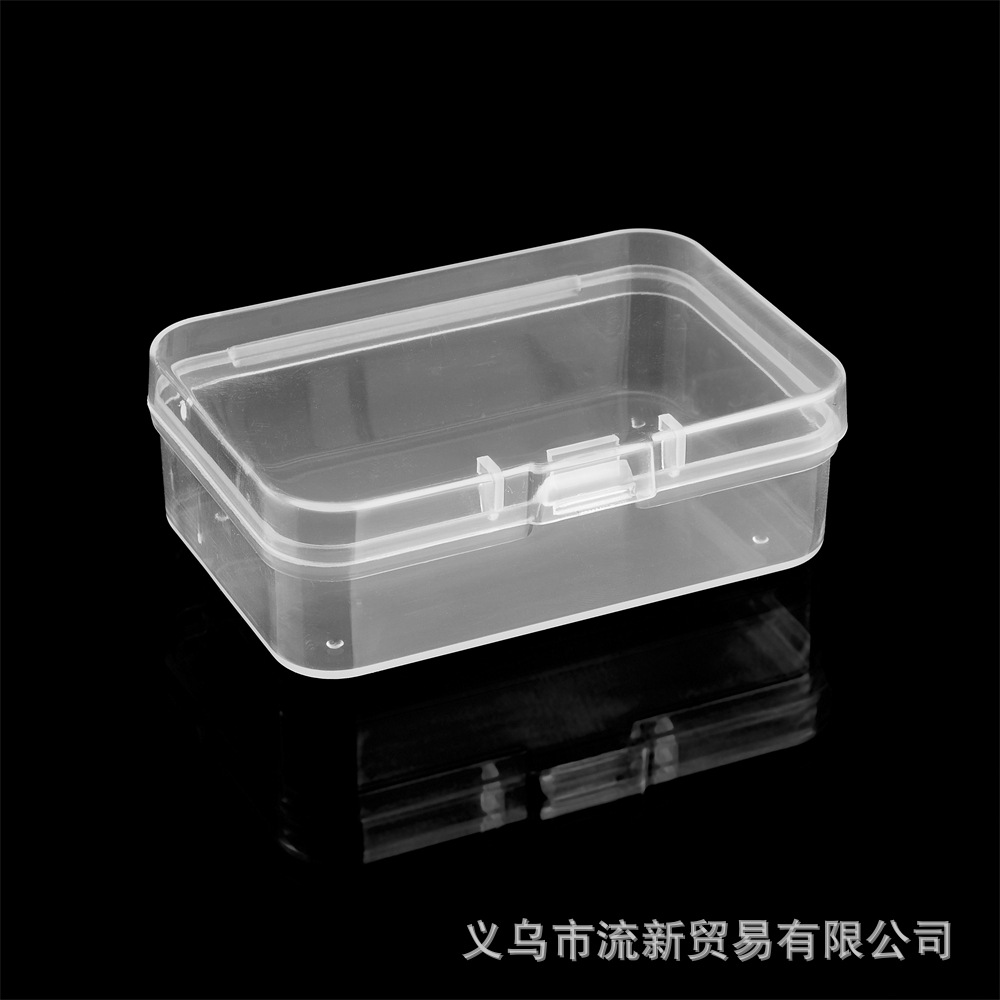 Caja de almacenamiento transparente rectangular con tapa PP caja de plástico transparente caja de embalaje al por mayor menos de 150mm de largo