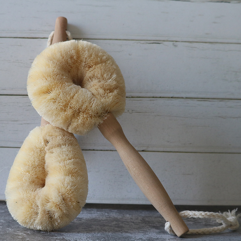 Fabricante en stock masaje cuerpo cepillo hogar cepillo de baño de isal natural cepillo de baño