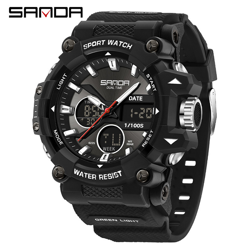 SANDA marca Amazon explosivo reloj electrónico de deportes estudiantes reloj electrónico despertador reloj multifuncional impermeable