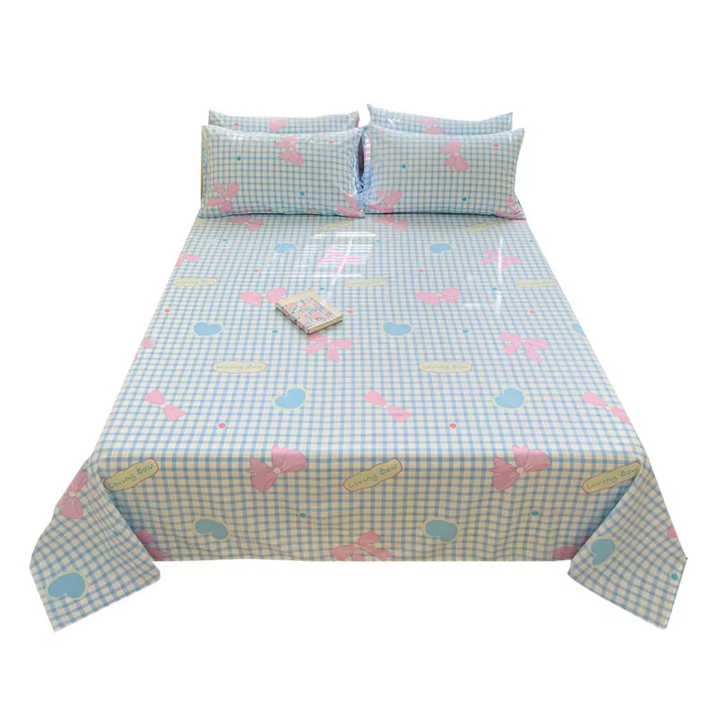 Pequeñas sábanas de algodón floral fresco, una sola pieza de 100 sábanas de algodón, dormitorio doble, traje de tres piezas para estudiantes, cuatro estaciones universales