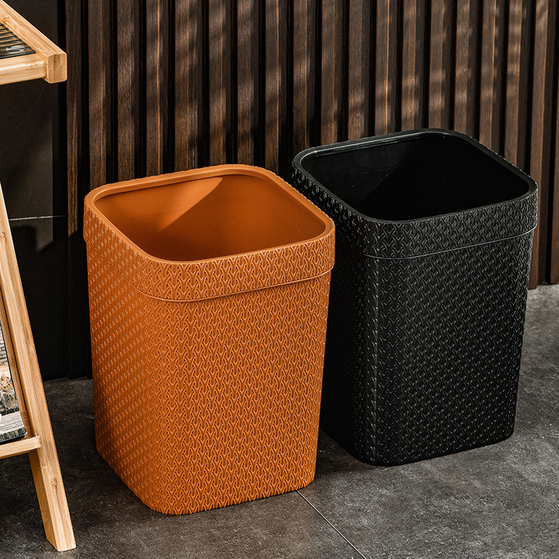 ins Imitation Rattan Woven Trash Can High-value Home Large Kitchen Living Room Toilet Bathroom Dormitory Simple Bedroom