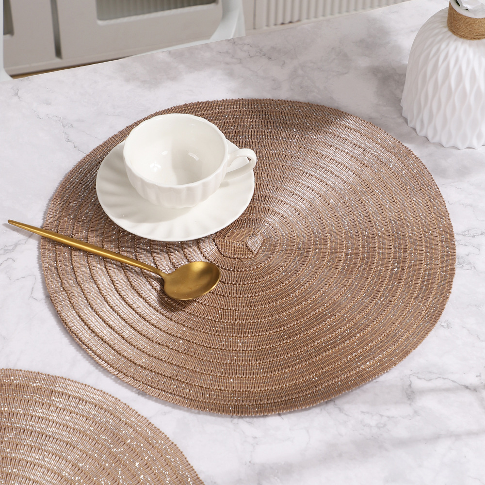 Material PP spot con encaje almohadilla de aislamiento térmico de escritorio redondo antideslizante impermeable almohadilla de taza decoración almohadilla de platos para el hogar