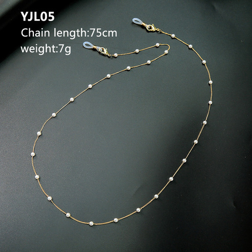 Ins Crystal Shell Pearl Eye Glasses Chain Exquisite Eye Glasses Lanyard Chain Tassel Accessory Necklace Anti-Slip Chain