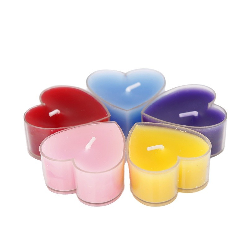 Vela perfumada en forma de corazón en caja pvc para romances_voghion.com