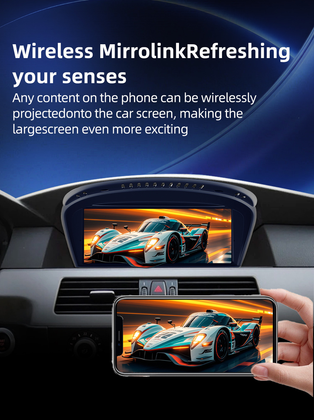 Large Screen Central Control Navigation System Suitable for Bmw 3/5 Series E60 E61 E64 E90 E91 E93 2004-2012
