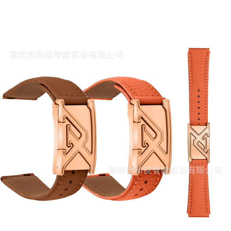 Suitable for Samsung Smart Watch Galaxywatch5/6/720Mm Leather Strap Watch Strap Lv Huawei Huami New Model