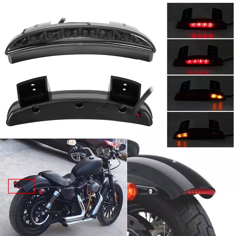 Motorcycle Accessories Harley Xl883/1200 Retro Modified Rear Fender Led Tail Light Brake Light Driving Light