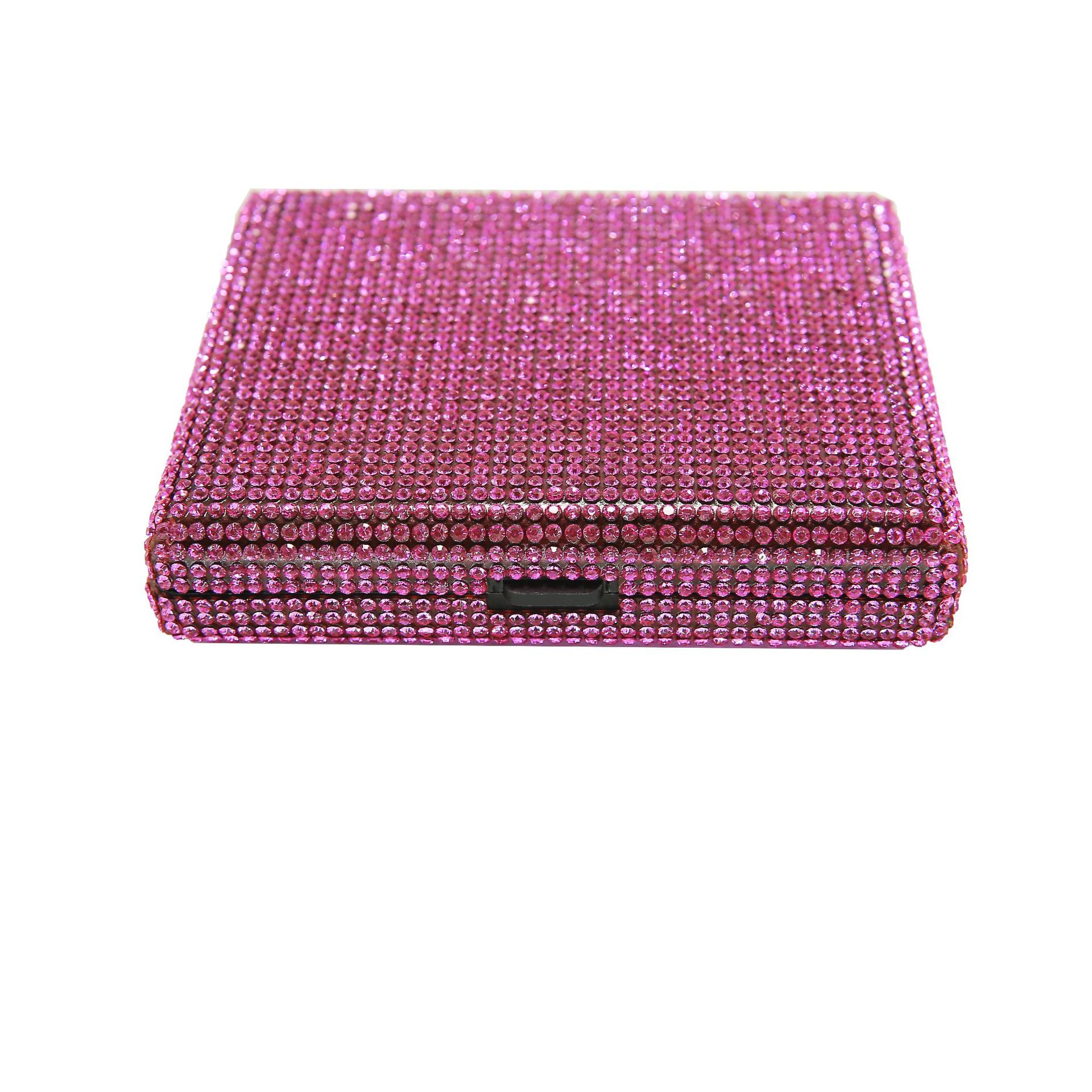 Estuche para cigarrillos ultrafino con incrustaciones de diamantes para mujer, adecuado para cigarrillos normales, medianos y delgados, creativo, resistente a la presión, a prueba de humedad, disponible en varios colores, estuche para cigarrillos de lujo ligero.