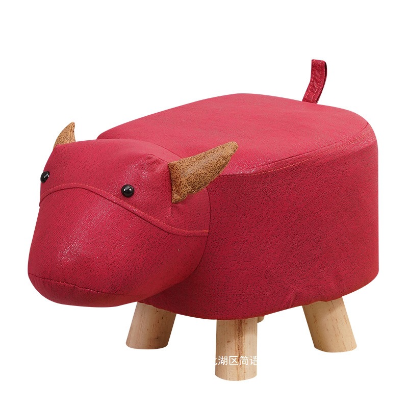 Fábrica directa taburetes para niños taburetes para animales taburetes de madera sólida para cambiar zapatos taburetes creativos pequeños taburetes de casa sala de estar dibujos animados lindos