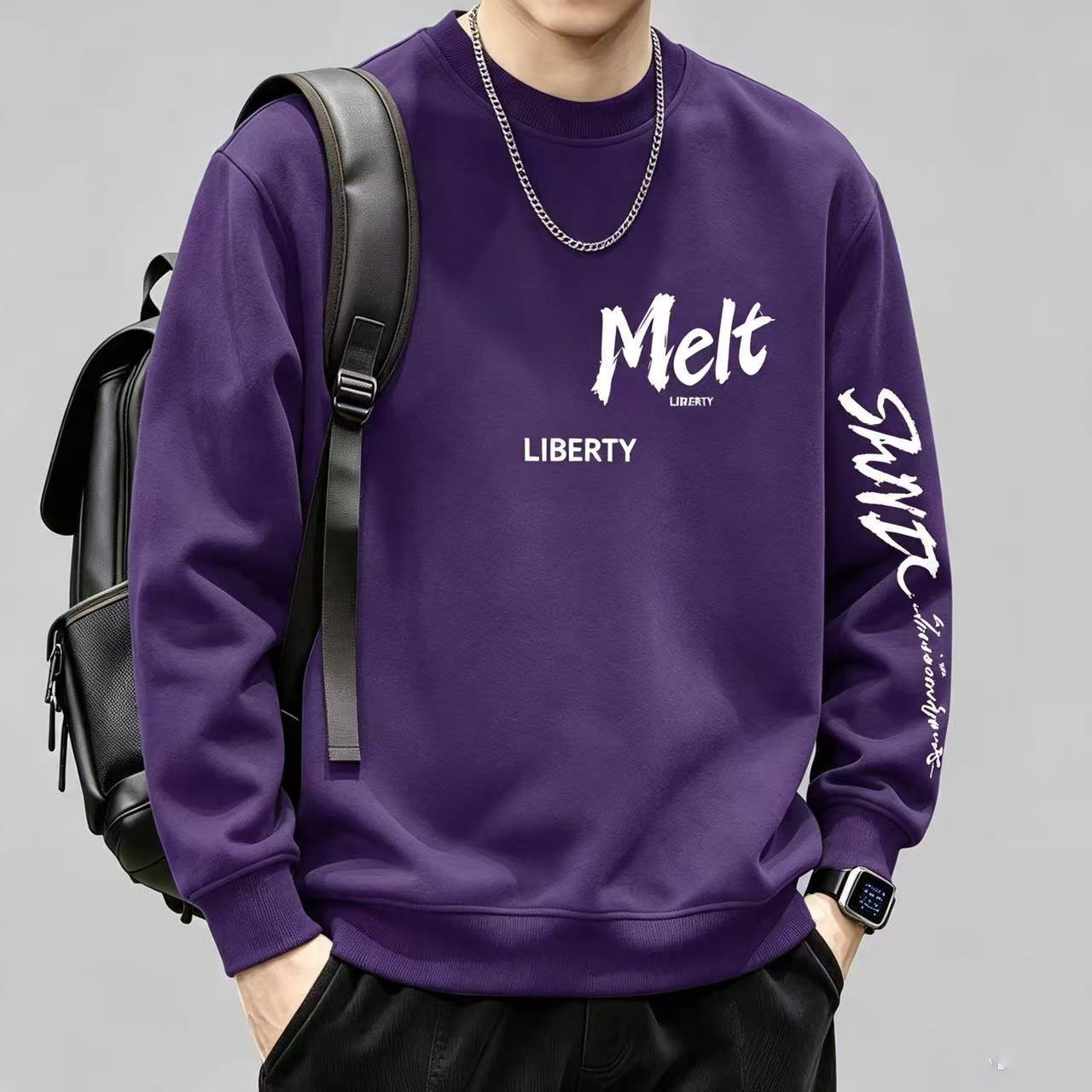 Plus-size men's clothing for big guys: loose-fitting long-sleeve sweatshirt 190kg can be worn casually and is versatile, a new trendy brand