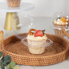 Thickened cupcake packaging box, single egg tart, dessert box, single cup, 2 pieces, transparent packaging box