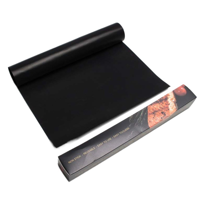 Amazon resistente a altas temperaturas antiadherente BBQ negro para hornear al aire libre de teflón de barbacoa PTFE estera de la barbacoa de cobre estera