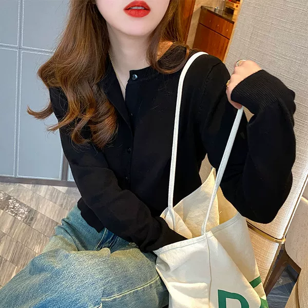 Black soft cardigan