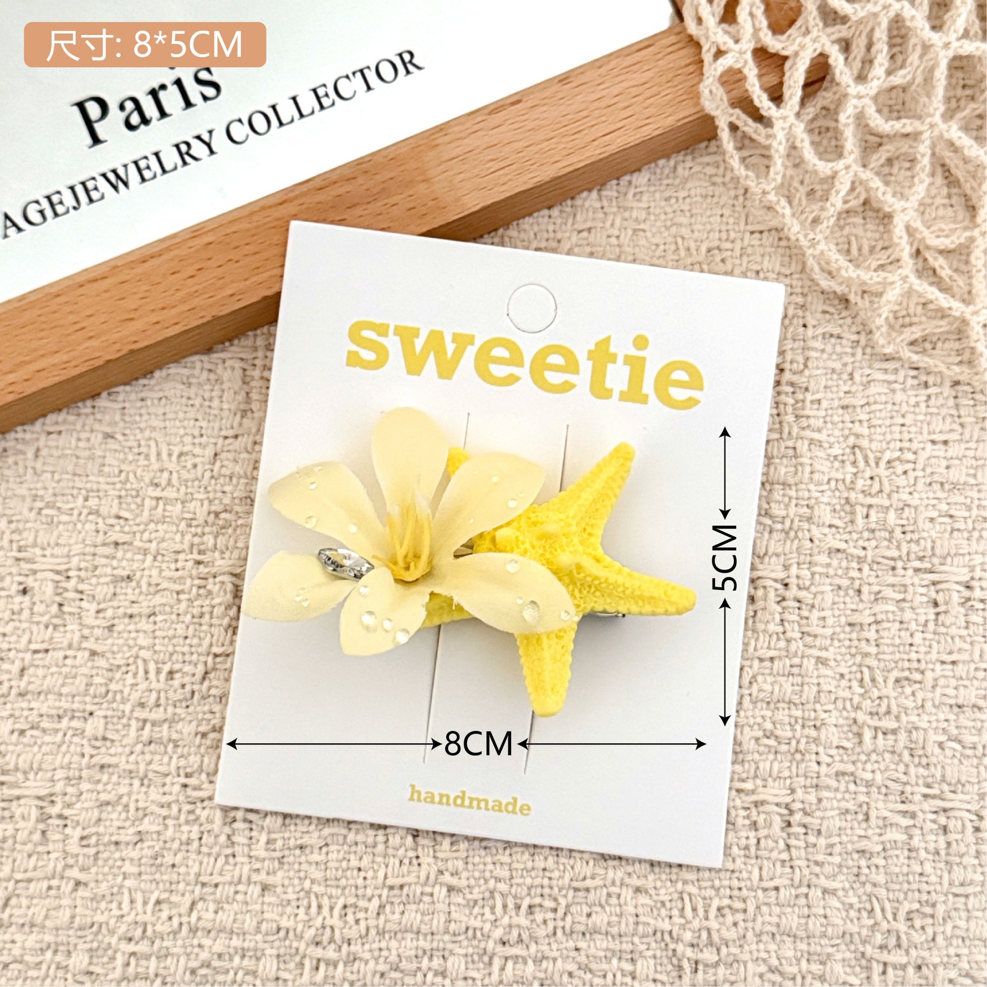 Simulación super inmortal lirio clip de cabello adornamiento de cabello de alto nivel detrás de la cabeza rascar clip de pescado sensación de buceo clip de atmósfera