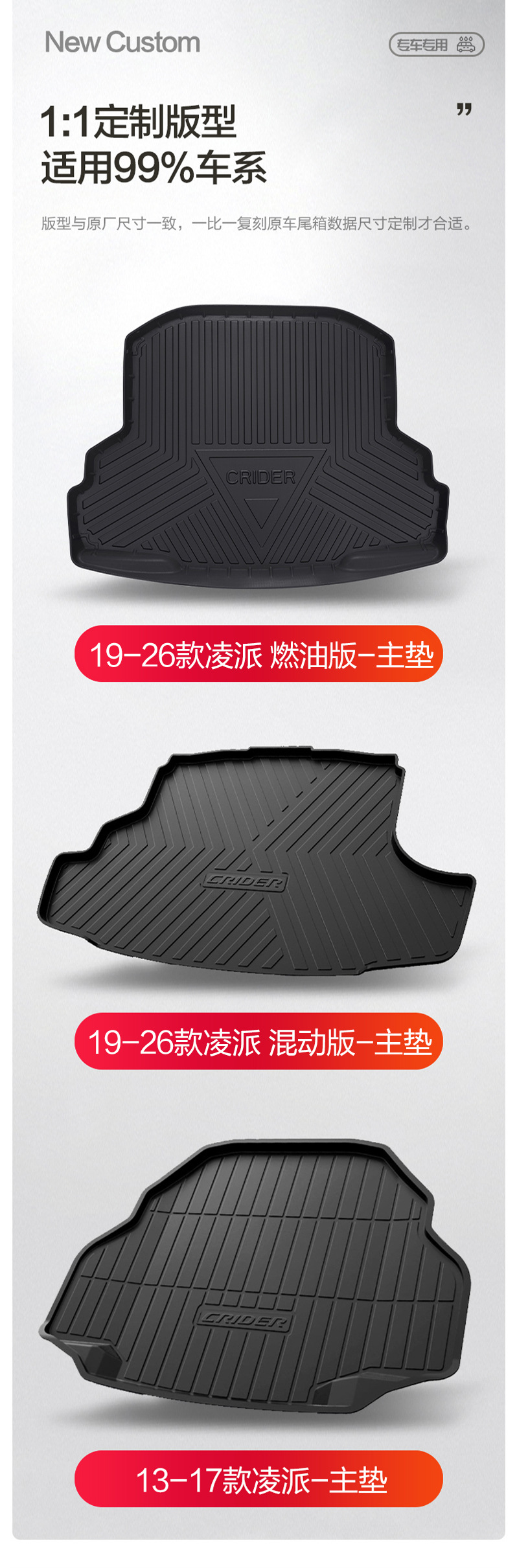 Suitable for Gac Honda Lingpai Trunk Mat, Interior Decoration, Car Supplies, Modified Accessories, Trunk Mat