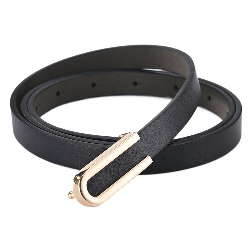 Cinturón de las mujeres de moda en forma de U botón simple todo partido Cinturón fino de Corea del Sur de las mujeres traje pantalones cinturón ins estilo