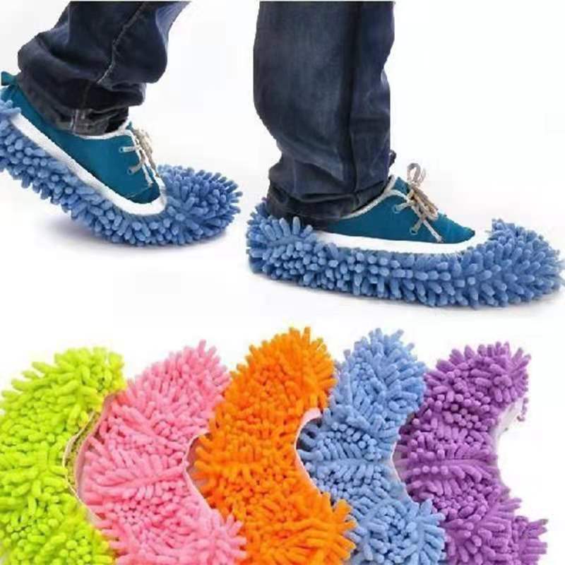 Chenille Cleaning Floor Shoe Covers, Lazy Mopping Slipper Covers, Removable and Washable Household Floor Mopping Shoe Covers, Single Price