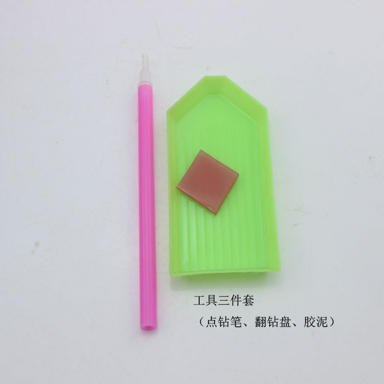 Diamond Painting Tool Set with Flip Drill Tray, Drill Pen, Suction Drill Pen, Clay, Handmade Adhesive Drill DIY Wood Sticker Drill Pen