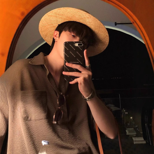 Japanese-style honeycomb collar POLO shirt for men, Hong Kong-style niche cool loose retro city boy workwear short-sleeved T-shirt