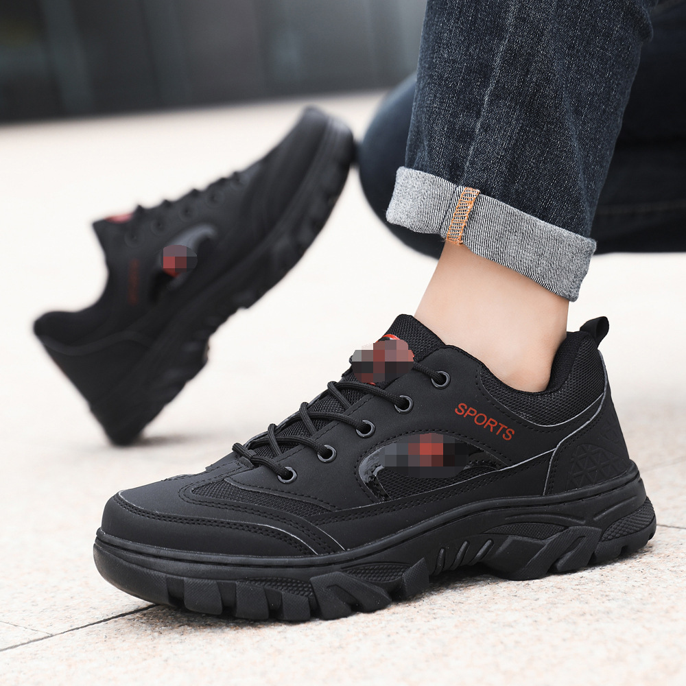 Work Shoes, Comfortable and Lightweight, Lace-Up Men's Shoes, Hiking Shoes, Breathable, All-Season Style, Trendy Men's Casual Shoes Wholesale