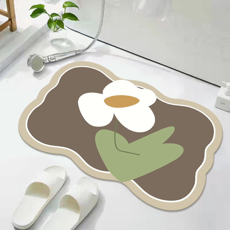 Alfombra de piso de baño hogar absorbente antideslizante simple alfombra de piso de baño irregular lavado alfombra de baño al por mayor