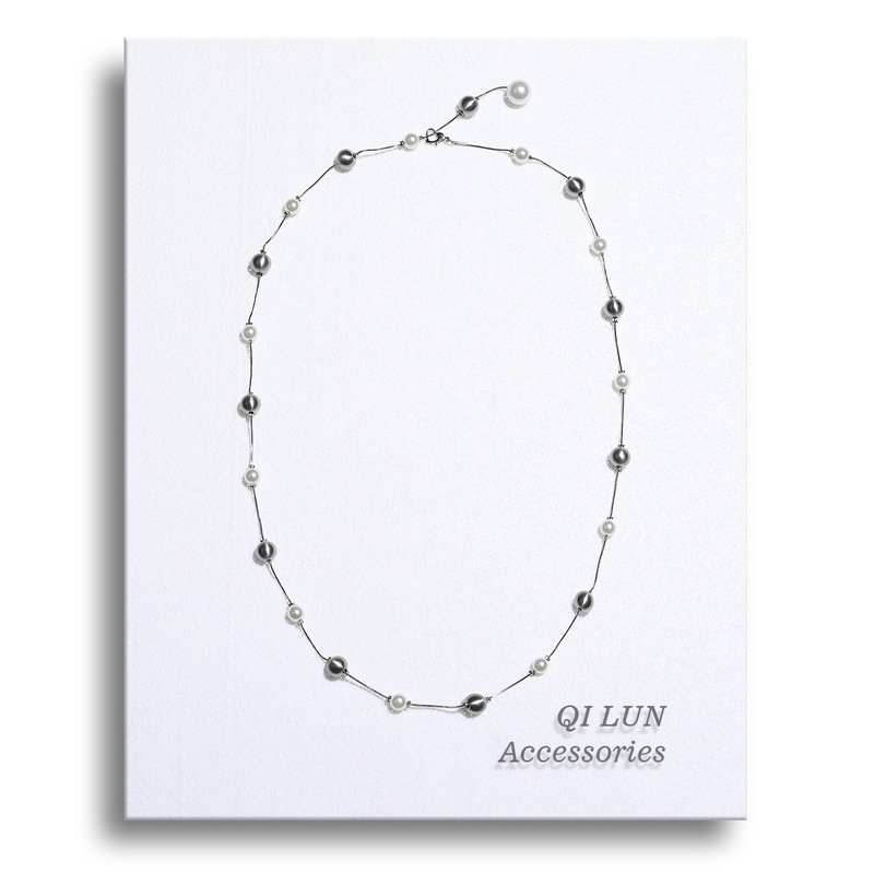 Two-Tone Starry Sky Design~Designer Titanium Steel Brushed Pearl Necklace, Chanel-Style Women's Fashion High-End Accessory Two-Tone Starry Sky Design~Designer Titanium Steel Brushed Pearl Necklace, Chanel-Style Women's Fashion High-End Accessory