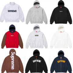 高版本supreme25SS 潮牌HOODED SWEATSHIRT 大LOGO加绒帽衫卫衣