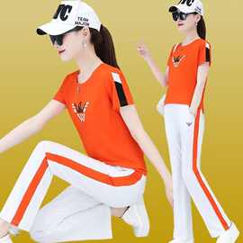 广场舞服装女夏跳舞衣服套装时尚装新款运动套装女夏装舞蹈服